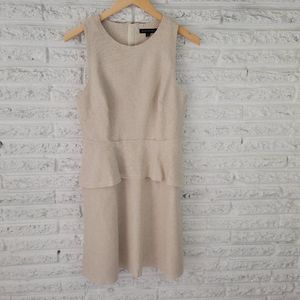 Banana Republic Womens Dress 10 Burlap Fit Flare Mini Beige Linen D23E